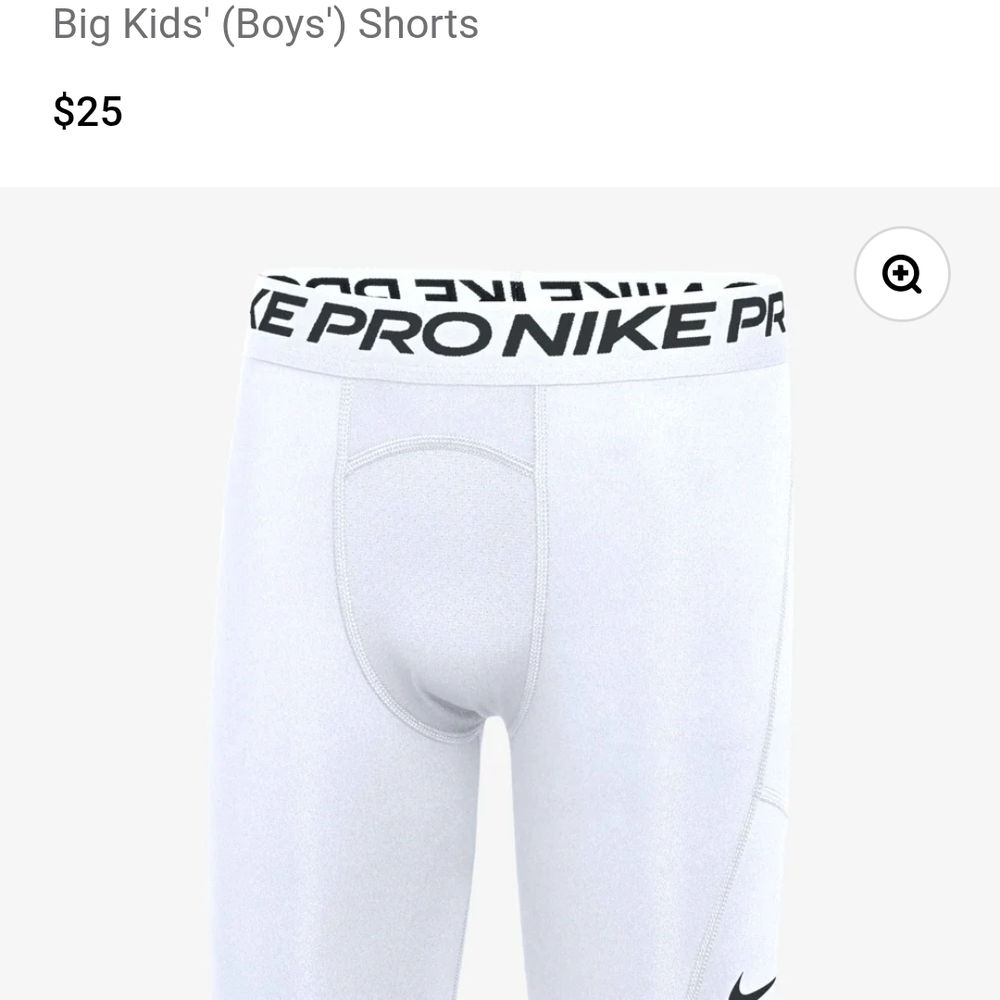 Nike Kids' White Performance Compression Shorts